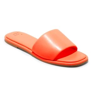 Lulu coral orange slide sandals